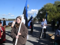 1944. aasta suurpõgenemist meenutava mälestusmärgi avamine Pärnus. Foto: Urmas Saard / Külauudised