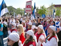 Eesti lipu 138. sünnipäeva tähistamine Pärnus. Foto: Peeter Hütt