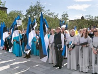 Eesti lipu 138. sünnipäeva tähistamine Pärnus. Foto: Peeter Hütt