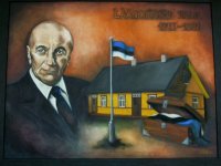 Kunstnik Sandra Lääne maal Karl Aunast ja Läänemardi talust. Foto: Jõgeva maavalitsus