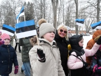 Eesti Vabariigi 108. aastapäeva tähistamine pidupäevahommikuses Sindis. Foto: Urmas Saard / Külauudised