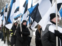 Eesti Vabariigi 108. aastapäeva tähistamine pidupäevahommikuses Sindis. Foto: Urmas Saard / Külauudised