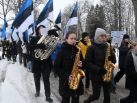 Eesti Vabariigi 108. aastapäeva tähistamine pidupäevahommikuses Sindis. Foto: Urmas Saard / Külauudised