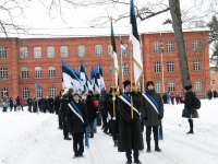 Eesti Vabariigi 108. aastapäeva tähistamine pidupäevahommikuses Sindis. Foto: Urmas Saard / Külauudised