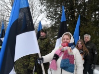 Eesti Vabariigi 108. aastapäeva tähistamine pidupäevahommikuses Sindis. Foto: Urmas Saard / Külauudised