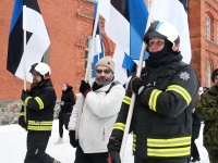 Eesti Vabariigi 108. aastapäeva tähistamine pidupäevahommikuses Sindis. Foto: Urmas Saard / Külauudised