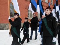Eesti Vabariigi 108. aastapäeva tähistamine pidupäevahommikuses Sindis. Foto: Urmas Saard / Külauudised