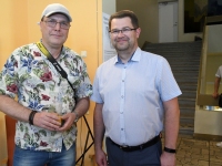 Marko Toomast ja Marko Šorin, Marko Toomasti näituse “Betula” avamine Tallinna Ülikooli Akadeemilise Raamatukogu teise korruse galeriis. Foto. Urmas Saard / Külauudised