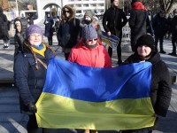 Meeleavaldus Pärnus Iseseisvuse väljakul Ukraina toetuseks. Foto: Urmas Saard / Külauudised