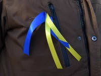 Meeleavaldus Pärnus Iseseisvuse väljakul Ukraina toetuseks. Foto: Urmas Saard / Külauudised