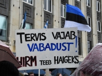 Meeleavaldus Tallinna Vabaduse väljakul. Foto: Urmas Saard / Külauudised