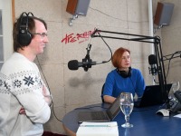 Mihkel Kübar  ja Lavly Perling Tre Raadios. Foto Urmas Saard Külauudised