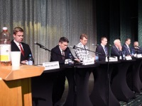 Pärnu linnapea kandidaatide vaheline väitlus Pärnu Tervise keskuse konverentsisaalis. Foto: Urmas Saard / Külauudised
