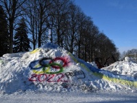Pärnu Vallikääru aasale ehitatud lumelinnas. Foto: Urmas Saard / Külauudised