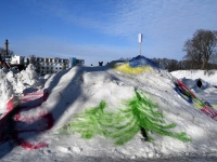 Pärnu Vallikääru aasale ehitatud lumelinnas. Foto: Urmas Saard / Külauudised