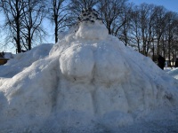 Pärnu Vallikääru aasale ehitatud lumelinnas. Foto: Urmas Saard / Külauudised