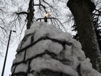 Pärnu Vallikääru aasale ehitatud lumelinnas. Foto: Urmas Saard / Külauudised