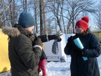 Talvisel energiliste elamuste perepä Sindi ujulas. Foto: Urmas Saard / Külauudised