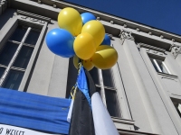 Toetusavaldus Ukrainale Pärnu Iseseisvuse väljakul. Foto: Urmas Saard / Külauudised