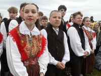 XXVIII laulu- ja XXI tantsupeo “Iseoma” tuli peatumas suvepealinnas. Foto: Urmas Saard /  Külauudised