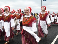 XXVIII laulu- ja XXI tantsupeo “Iseoma” tuli peatumas suvepealinnas. Foto: Urmas Saard /  Külauudised
