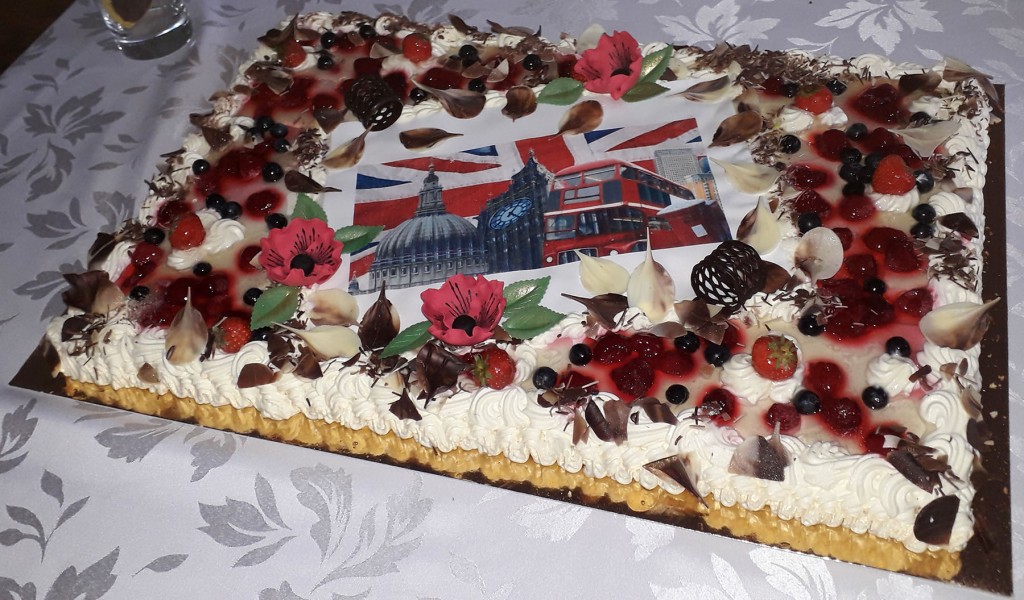 Inglismaa sümbolitega tort. Foto Silva Sikk