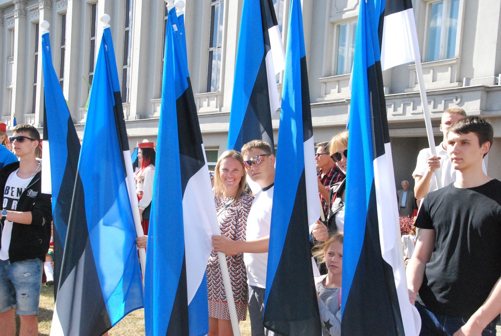 Lipu päeva pidulik lipurivistus Pärnus Iseseisvuse väljakul. Foto Urmas Saard