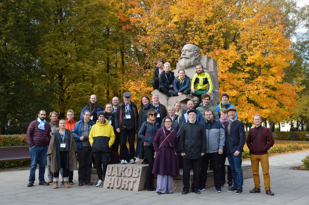 Põhjamaade viki-liikumise 2019. aasta koostöökonverentsil osalejad. Foto Ivo Kruusamägi ja Vahur Puik