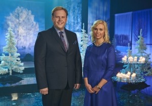 Jõulutunneli saatejuhid Urmas Vaino ja Liisu Lass.